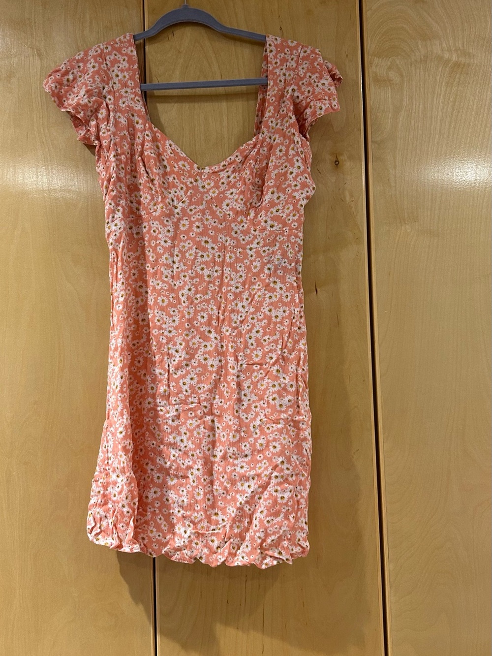 Coral Floral Scoop Neck Women’s Dress
